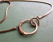 Vintage Key Chain Interlock Roped Gold Chain Short Necklace