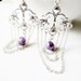 Dusty Purple Romantic Victorian Chain Earrings Vintage Dangle Earrings Weddings Bridesmaid Jewelry