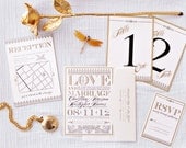 Vintage Gold Love and Marriage Wedding Invitation Suite, Purchase to Start the Ordering Process