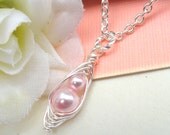 Mommy And Me Silver Petite Peas In A Pod Ideal Gift For Your Daughter, Young Girl Gift, Flower Girl Choose Your Colors