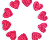 Crochet Hearts (Large) - Set of 10