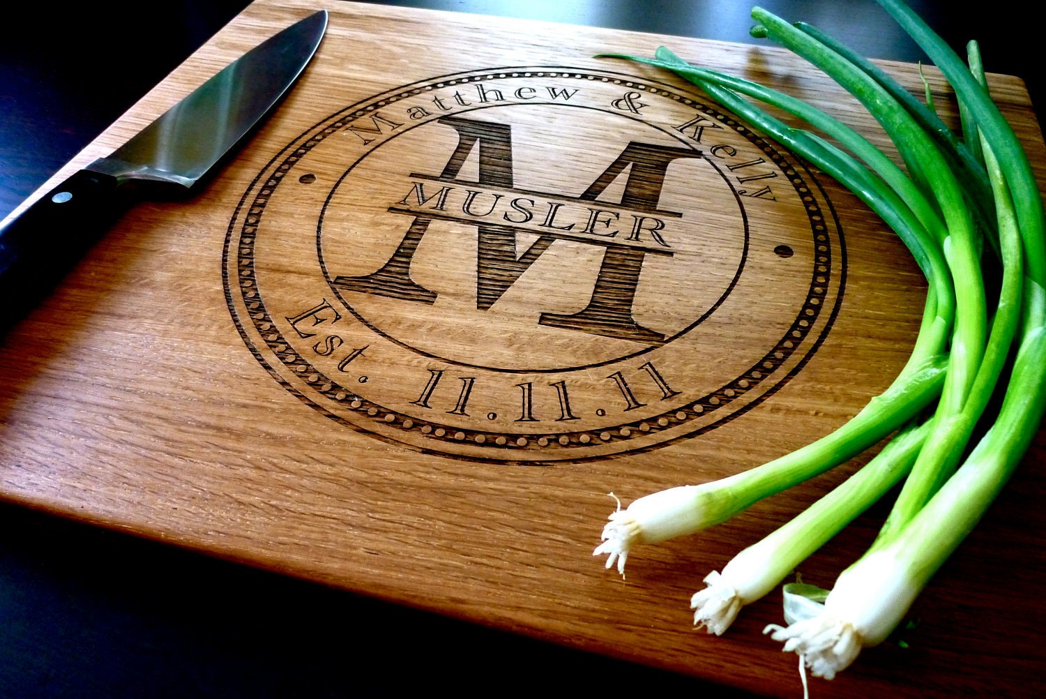 Personalized Cutting Board, Custom Engraved - White Oak12x15 - Wedding Gift, Anniversary Gift, Houswarming Gift