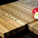 Personalized Reclaimed Edge Grain Chopping Block - Custom Engraved Edge Grain White Oak Wood - 12 x 15 x 1 1/2 thick