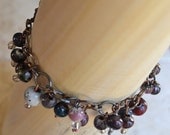 Bracelet with Torch Fired Enamel Copper Beads in Antiqued Copper Unique M/L
