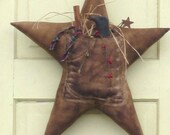 Primitive Star Door Hanger with Quilt Pocket - Grungy - Fabric