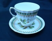 Duchess  Strawberry Cup and Saucer Made in England