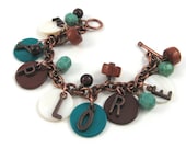 Inspirational Bracelet (Explore, Teal and Brown, Graduation Gift, Resort Wear)