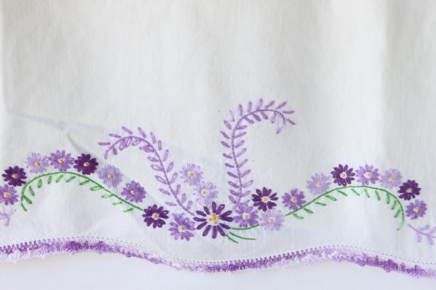 Embroidered Geniune Purple, Lavender, Floral Pillowcase Dress-Size 0, 3, 6, 9, 12, 18, 24 months
