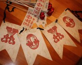 Vintage Style X--O-X-O Banner Printable E Kit