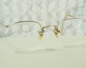 40s Glasses Ful Vue Numont 1940's Eyeglasses Invisible Screw Set 46/24 Wire Rim Unisex Yellow Gold Fill Metal by Continental Optical