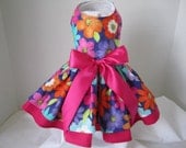 Dog Dress  XS Purple with Flowers   By Nina's Couture Closet "Classic and Comfortable "