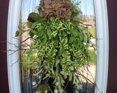 Spring Wreath Summer Wreath Teardrop Door Twig Swag Vertical Decor