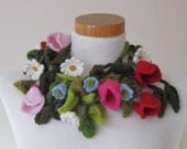 Handknitted Flower Scarf
