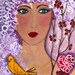 Violet Muse, Orignal Mixed Media Painting