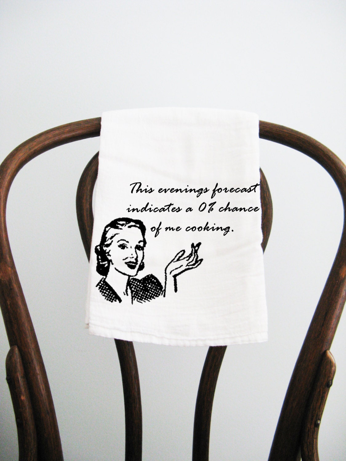 Flour Sack Towel, Funny Forecast Gal