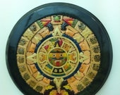 Aztec Mayan Calendar 2012 End of the World Wooden Art Wall Decor Small 3-D Handmade Green