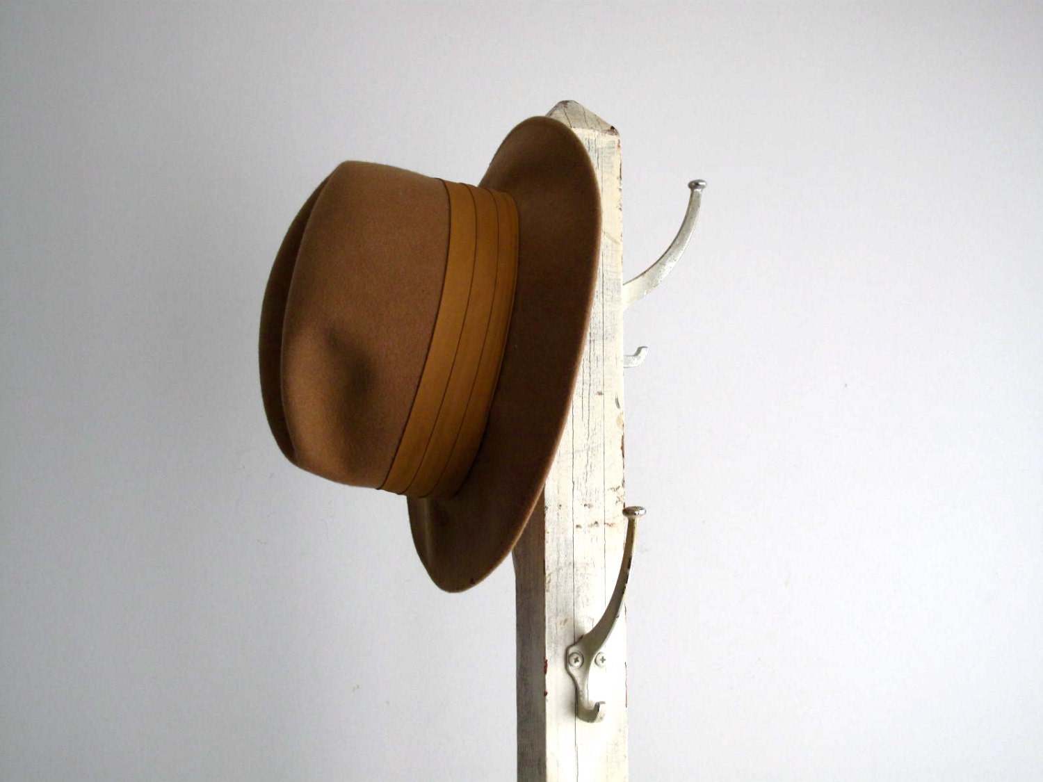 Vintage Coat Tree - Mission Style Coat Rack - White Wood Coat Stand - Arts and Crafts