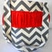 Large Chevron tote/diaper bag with ruffle pop of red