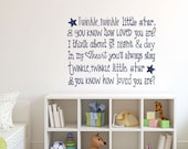 Twinkle twinkle little star do you know how loved you are baby child quote vinyl wall decal
