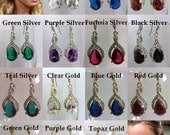 Wedding Party Earrings, Bridesmaids Jewelry, Oval Teardrop Bridal Accessories, TWIRL (1 Pair)