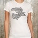 Hand Drawn Raven with Abstract Linear Pattern - Women's T-Shirt - Available in S, M, L and XL