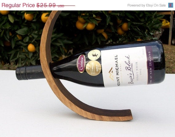 SUMMER SALE EVENT Handcrafted Wood Wine Bottle Holder, Christmas Decor, Christmas Gift, Wedding Gift