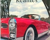 Original French Vintage Illustration- Eiffel Tower And Vega -Paris - 1955 - Cover, Art Illustration,  Realités