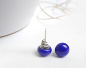 Blue Lapis Glass Earrings Studs