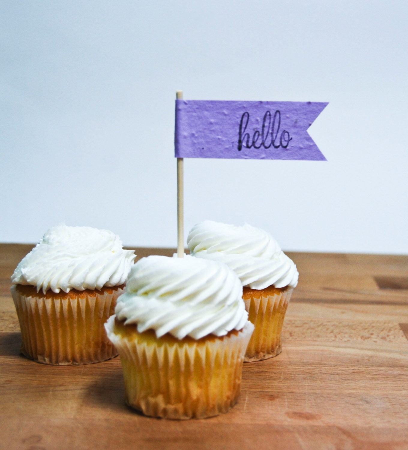 Personalized Plantable Seed Paper Cake/Cupcake Toppers - Choose Your Colors, Wedding, Birthday Party, Bridal or Baby Shower, Set of 12