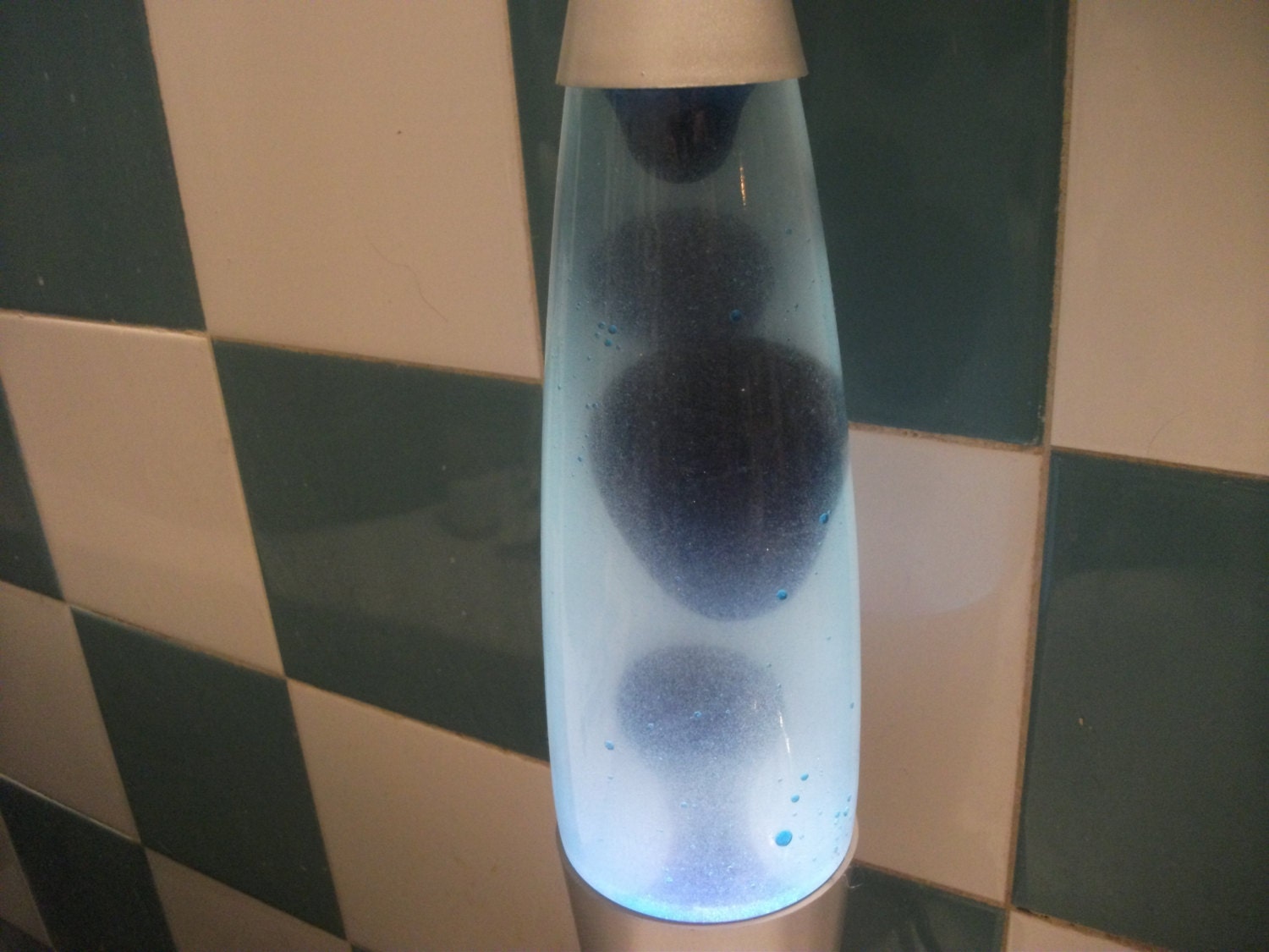 70s LAVA LAMP, silver, blue, kids bedroom, nightlight, fun, retro, lighting, home decor