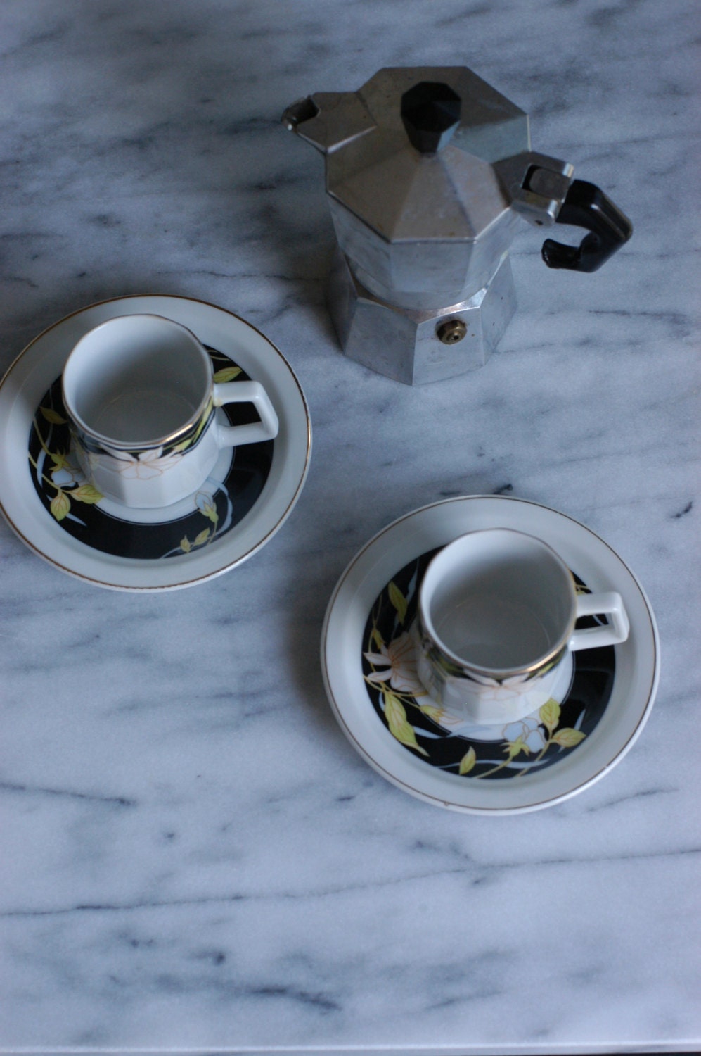 Vintage Espresso Cups with Saucers, Set of 6