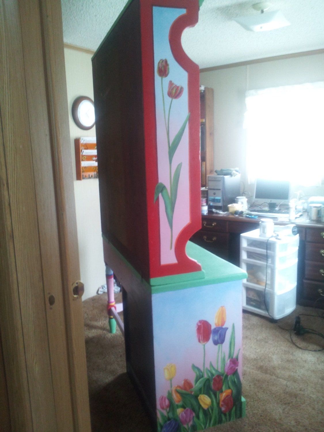 Spring tulip fields desk/hutch
