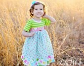 Strawberry Parfait Knit Top Dress in Custom sizes 12m-6yrs