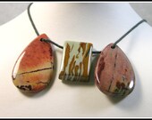 Trio of Owyhee Jasper Focal Beads