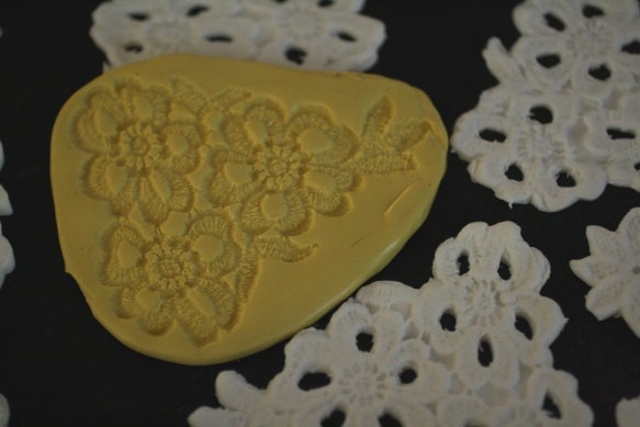 Silicone three flower lace Mold for cake decorating cupcake decorating, chocolate, polymer clay, resin, silicone mould, flower lace mold