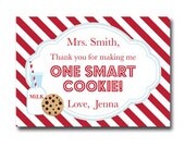 Printable, Personalized One Smart Cookie Teacher Appreciation Card Il_170x135