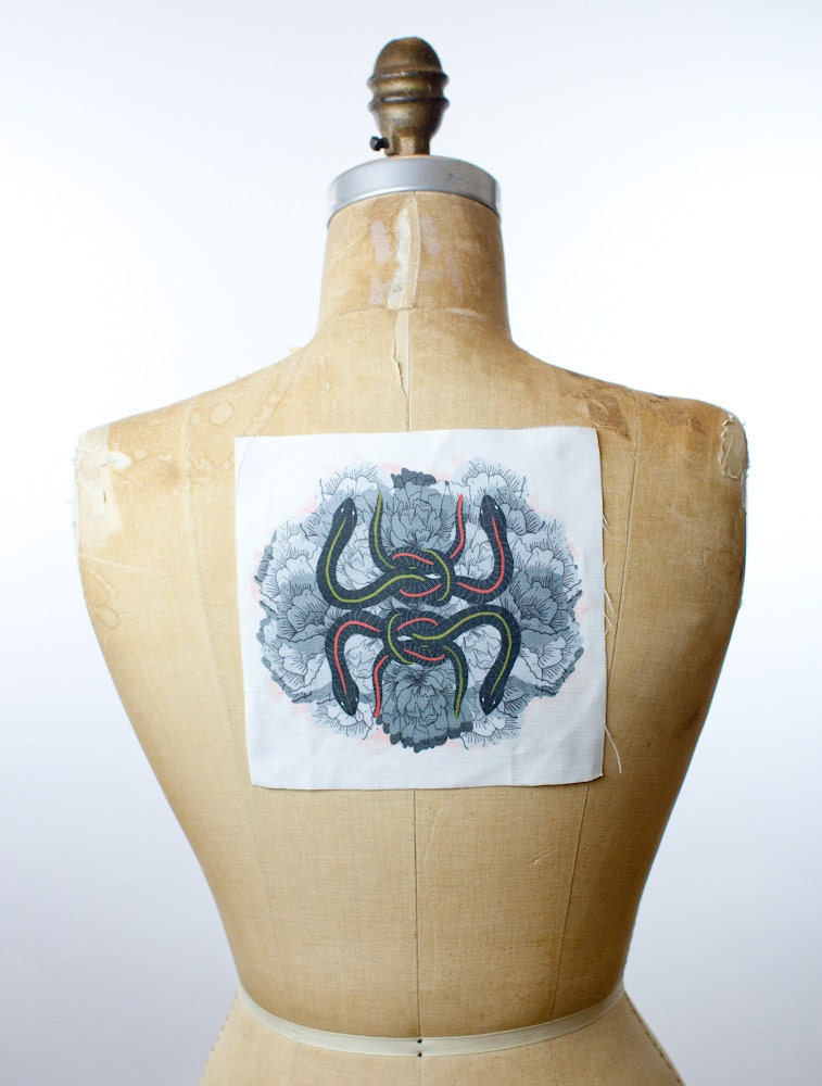 Printed canvas patch - Tangle