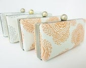 bridesmaid clutch purse set of 4, spring wedding clutches, bridesmaid clutch set in gray and soft orange, summer weddings