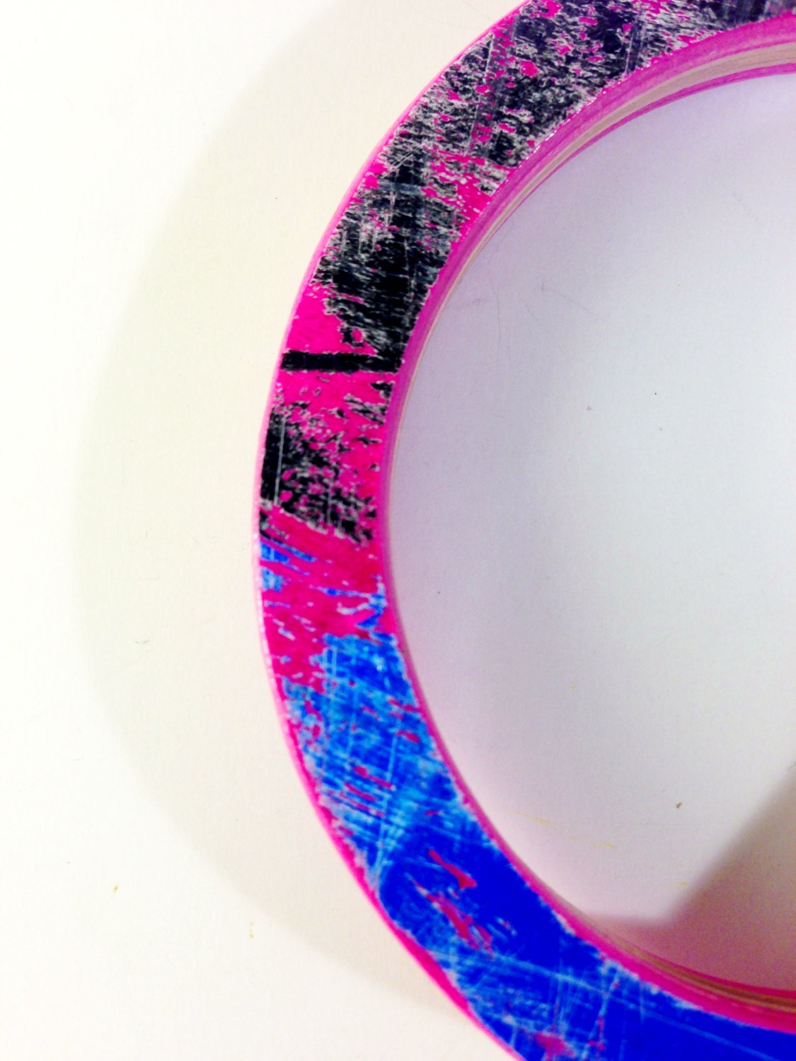 Recycled Skateboard Wood Bangle Bracelet Pink & Blue Beauty