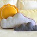 Sun and Cloud Pillows with Pink Piping