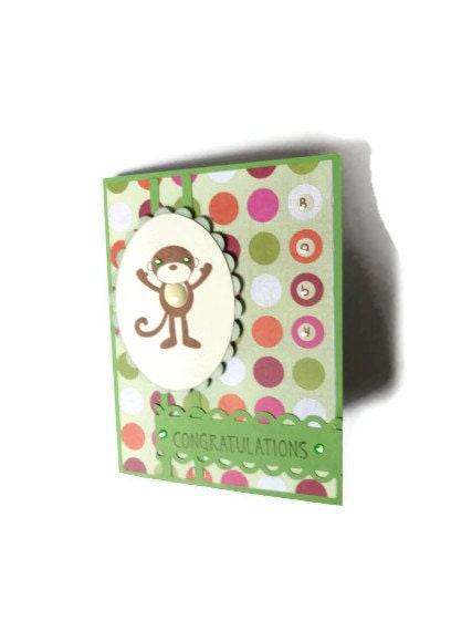 Baby Card Monkey Card Congratulations Card