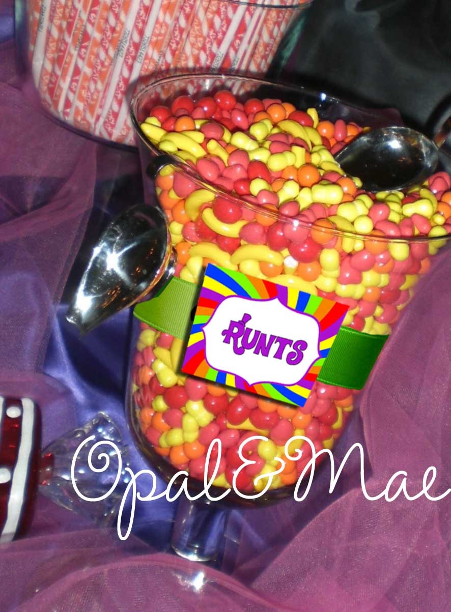 Willy Wonka Inspired Party Printable Labels for Place Cards or Food and Desserts