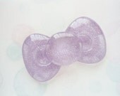 1pc - LL Lavender Glitter Kitty Bow Decoden Cabochon (59x34mm) BL10013