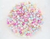 200pcs - 4mm Candy Pastel Colored Mixed Flatback Pearls Decoden PM30004