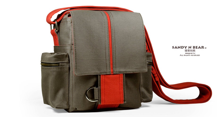 Design Messenger Camera Bag - Dark Gray ( Handmade / Cotton / Unisex )