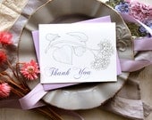 Shabby Chic - Rustic Wedding Thank You Cards, Purple, Hydrangea - Purchase to Start the Ordering Process