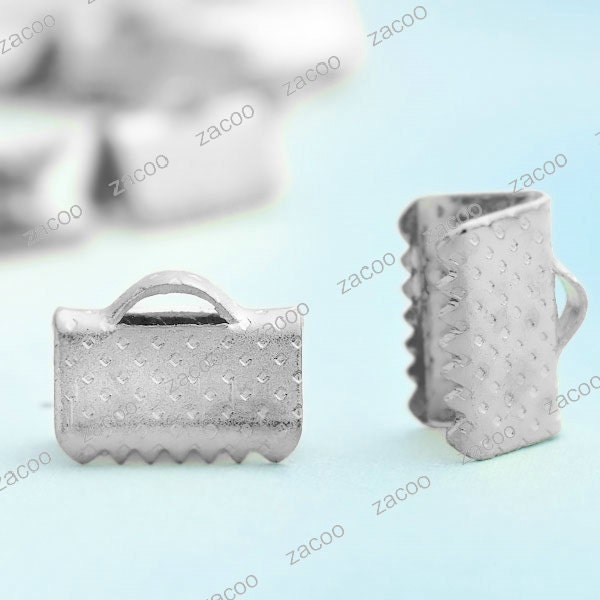 30g Nickel Plated Ribbon Ends Crimp Closure Clamp Clutch Necklace Findings Iron jewelry finding wholesale TN0027