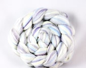 Ice Queen - shetland wool - kid mohair - bamboo - firestar - 100 grams - custom blend - fibre spinning combed top roving