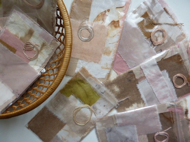 Little pack - selection of naturally dyed fabric scraps