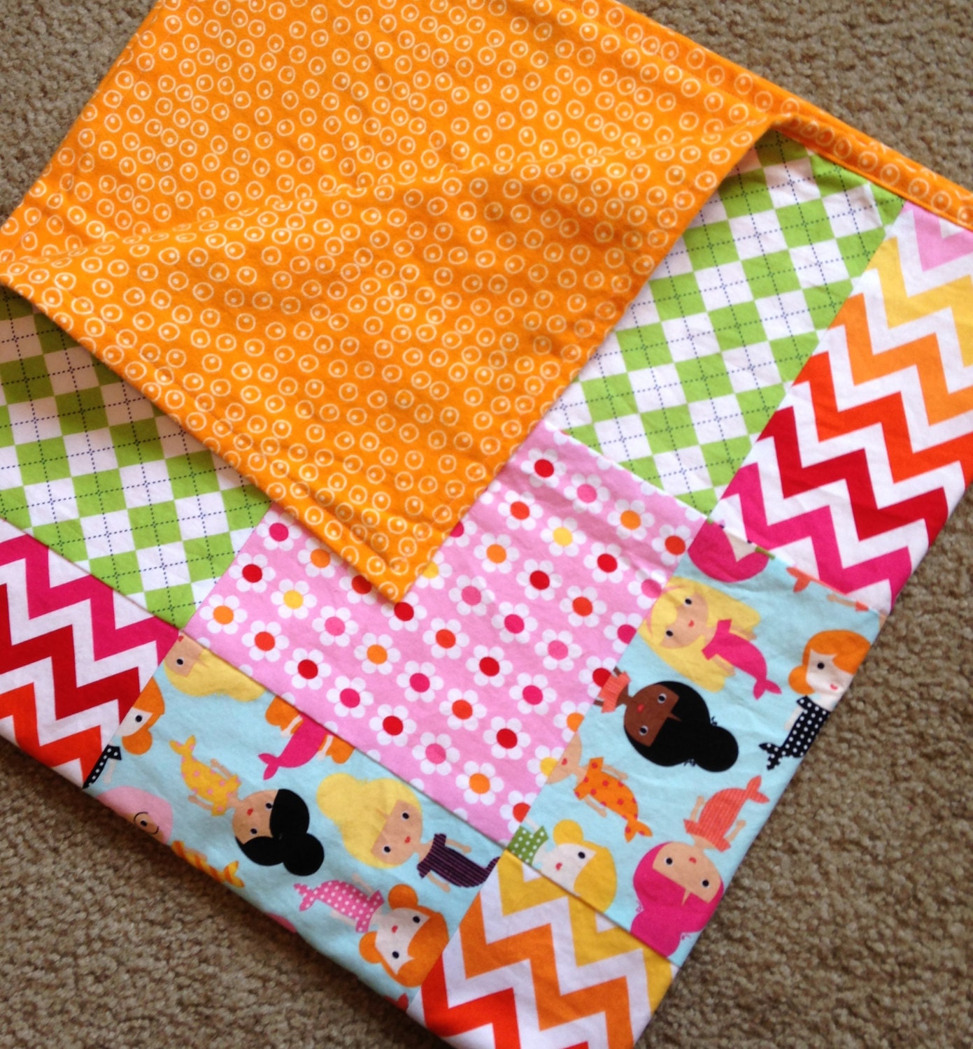 Self-Bound Patchwork Blanket for Babies & Toddlers - READY TO SHIP